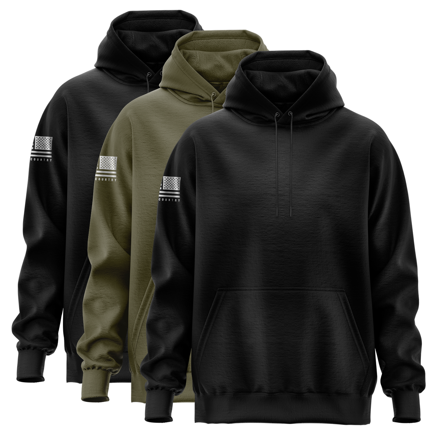 Black Military Hoodie Bundle 3 Pack